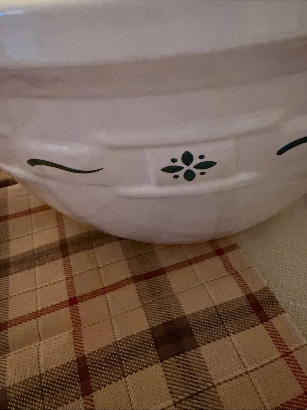 Longaberger Pottery Mixing Bowls in Heritage Green